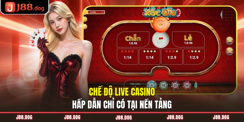 Chế độ live casino hấp dẫn chỉ có tại nền tảng